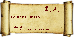 Paulini Anita névjegykártya